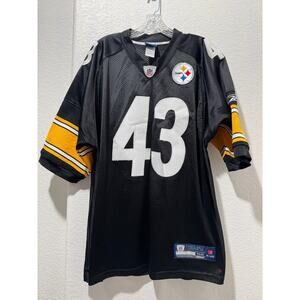 NFL Reebok Troy Polamalu Pittsburgh Steelers Black Football Jersey #43 Sz 52